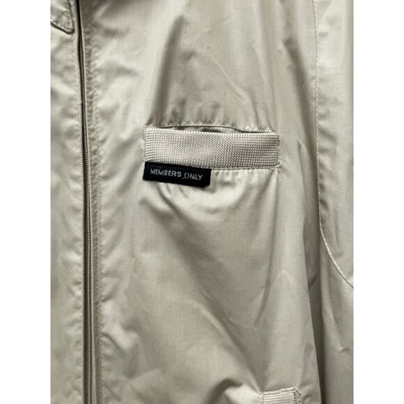 VINTAGE Members Only Jacket Mens Cafe Racer Tan Windbreaker 80s EuropeCraft - Picture 4 of 8